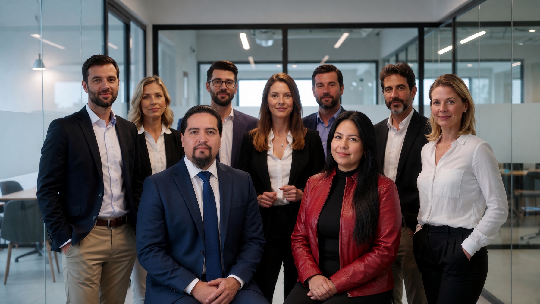Equipo clínico colaborando alrededor de una mesa de trabajo